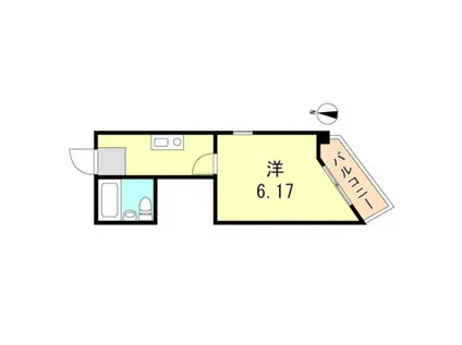 サングレイス西新町(1K/2階)の間取り写真