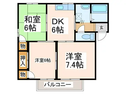 フレグランス蓮台寺(3DK/2階)の間取り写真