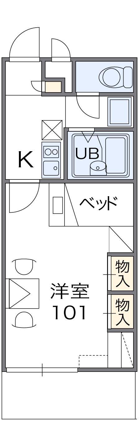 レオパレス太子(1K/1階)の間取り写真