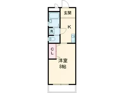 エスペレ(1K/1階)の間取り写真