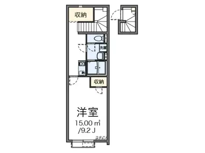 GARDEN丘II(1K/2階)の間取り写真