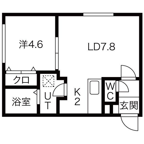 アンシャンテ手稲前田(1LDK/3階)の間取り写真