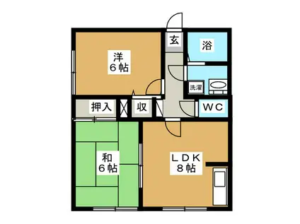 コーポ久(2LDK/1階)の間取り写真