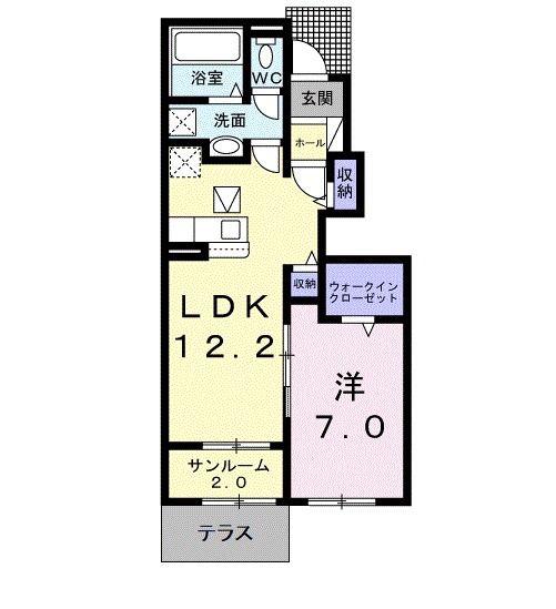 モン・ゾーレ(1LDK/1階)の間取り写真