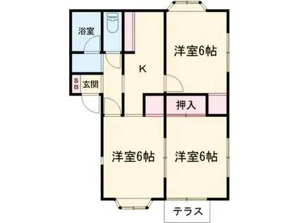 ロイヤルハイツA(3K/1階)の間取り写真