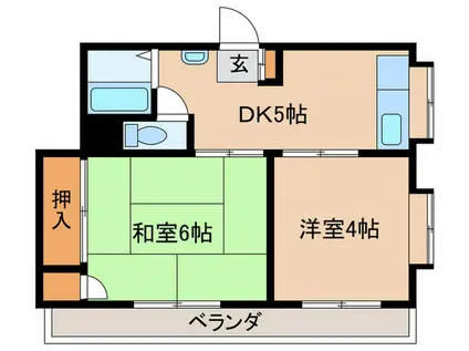 リージェント仲池上(2DK/3階)の間取り写真