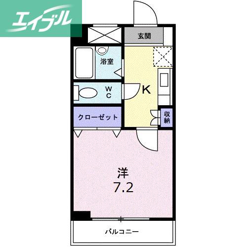湯浅ビル(1K/2階)の間取り写真