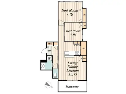 LS PLUS 豊玉南(2LDK/3階)の間取り写真