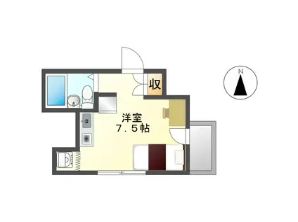 グリーンウエスト(ワンルーム/1階)の間取り写真