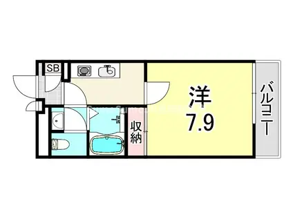 クレイノシンフォニー 野村(1K/4階)の間取り写真