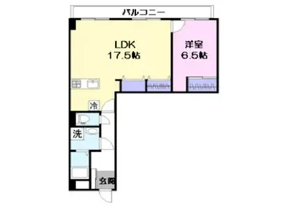 フロレアールコトブキ米子(1LDK/3階)の間取り写真