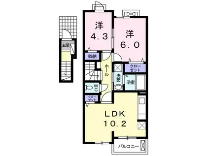 ラ・フレーズ(2LDK/2階)の間取り写真