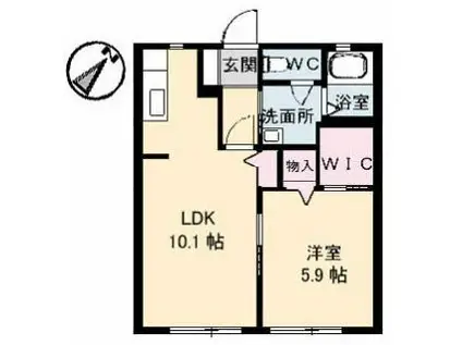 アーネスト南日吉(1LDK/1階)の間取り写真