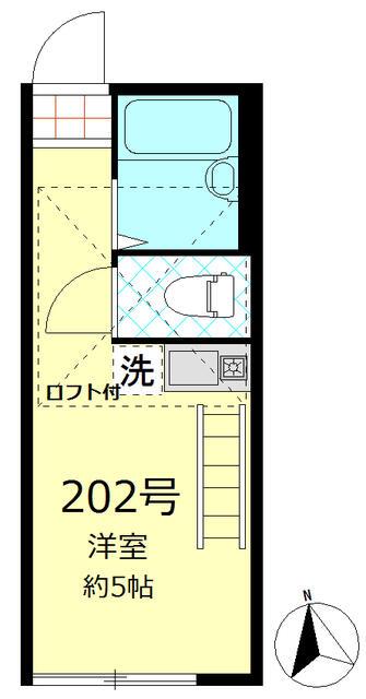 KKハウス羽田(ワンルーム/2階)の間取り写真