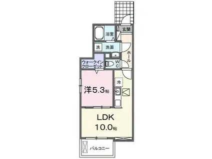 モルゲングランツ(1LDK/1階)の間取り写真