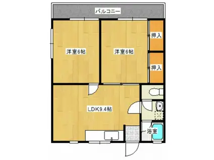 葵アパート(2LDK/1階)の間取り写真