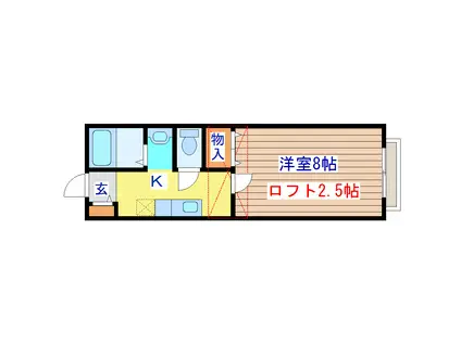 カサフロール壱番館(1K/2階)の間取り写真