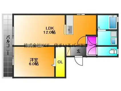 ハウスフリーデIII(1LDK/1階)の間取り写真