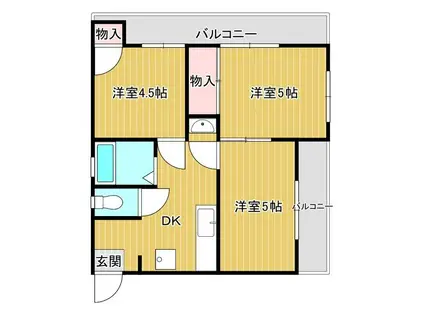 サンライズ都賀(3DK/3階)の間取り写真