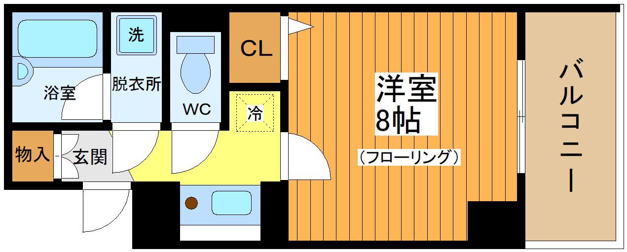ソレイユ駒沢(1K/5階)の間取り写真
