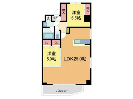 LA DOUCEUR西宮北口(2LDK/4階)の間取り写真
