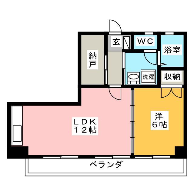 ハイム辻A(1LDK/2階)の間取り写真