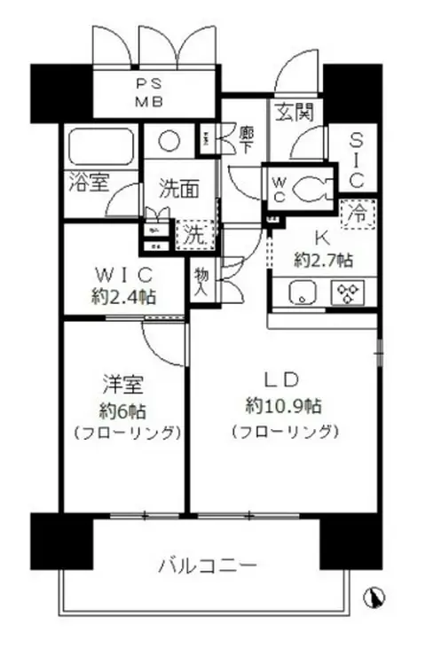 フォンテーヌ芝浦 9階階 間取り