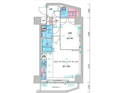 GENOVIA三ノ輪IIISKYGARDEN(1LDK/5階)の間取り写真