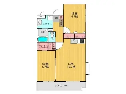 ルーチェ(2LDK/4階)の間取り写真