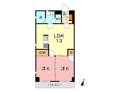 オノフラッツ(2LDK/3階)の間取り写真