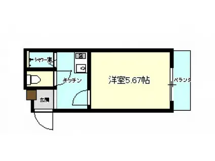 ハイネ長束NO1(1K/3階)の間取り写真