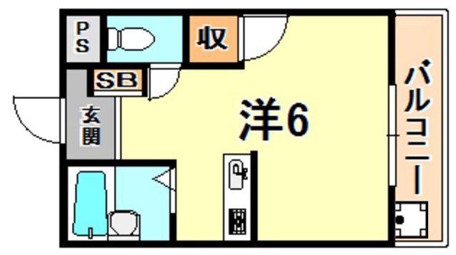 カサイマンション(1K/1階)の間取り写真