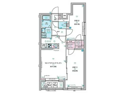 ジェノヴィア板橋本町IIIスカイガーデン(2LDK/3階)の間取り写真