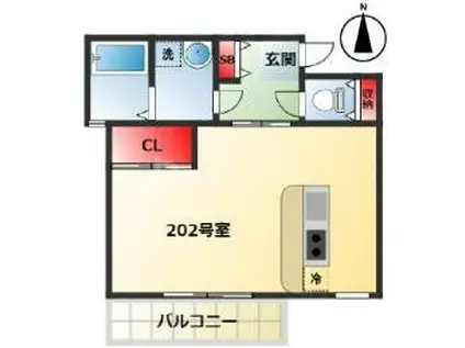 コーポみゆき(ワンルーム/2階)の間取り写真