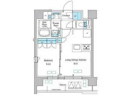 プレディアコート三軒茶屋(1LDK/3階)の間取り写真