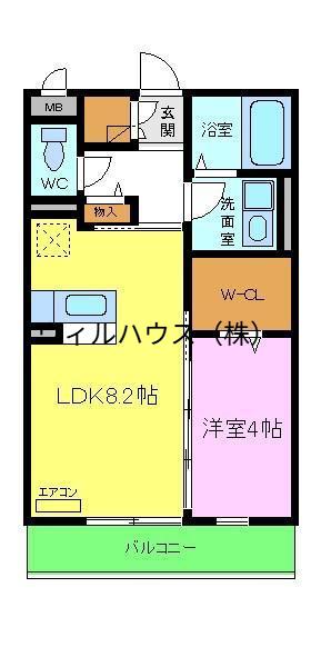 ラメゾンドゥサチ(1LDK/3階)の間取り写真