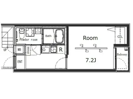 ワーグナーエスプリマンション(1K/2階)の間取り写真