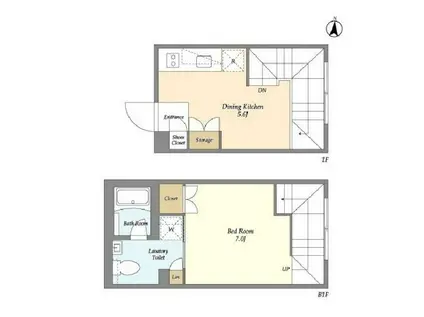 ガーデンレジデンス恵比寿(1DK/1階)の間取り写真