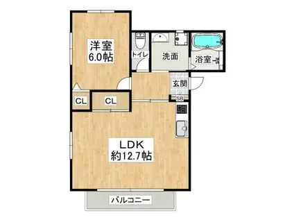 セラ西舞子V(1LDK/2階)の間取り写真