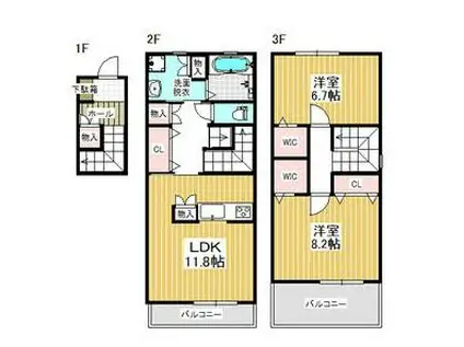 APTエクセル(2LDK/2階)の間取り写真