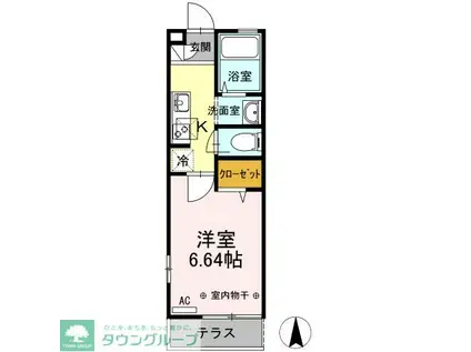 ATPARKC(1K/1階)の間取り写真