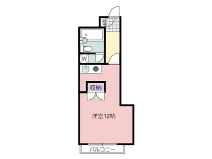 クレセントコート(ワンルーム/3階)の間取り写真