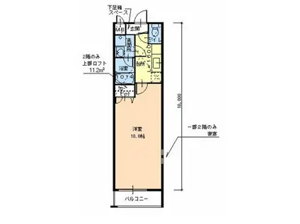 フジパレス堺老松町II番館(1K/2階)の間取り写真