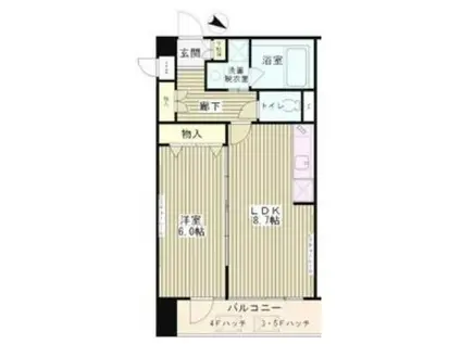 クロスフォート砧(1LDK/2階)の間取り写真