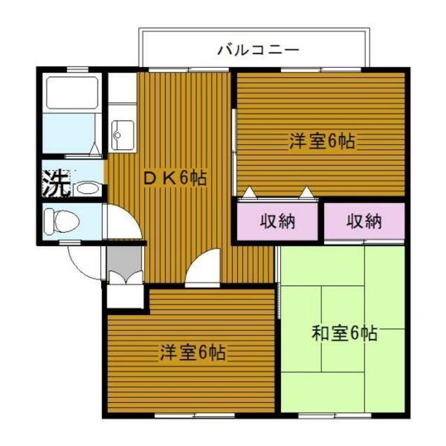 サンビレッジ綾瀬C棟(3DK/2階)の間取り写真