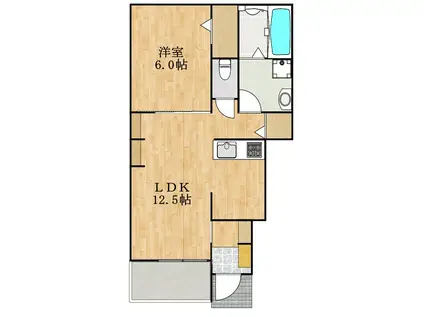 AFC RESIDENCE 豊川伊奈(1LDK/1階)の間取り写真