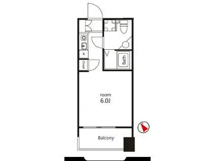 クレジデンス神谷町(ワンルーム/13階)の間取り写真