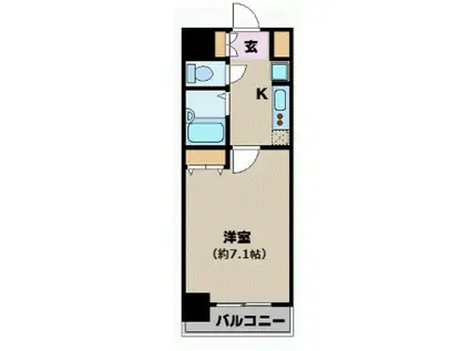 アフェクシオン日本橋人形町(1K/4階)の間取り写真