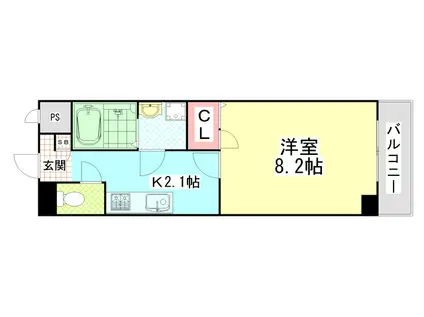 ルミエール八尾II(1K/3階)の間取り写真