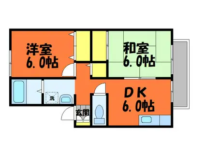 FX寿 B(2DK/2階)の間取り写真